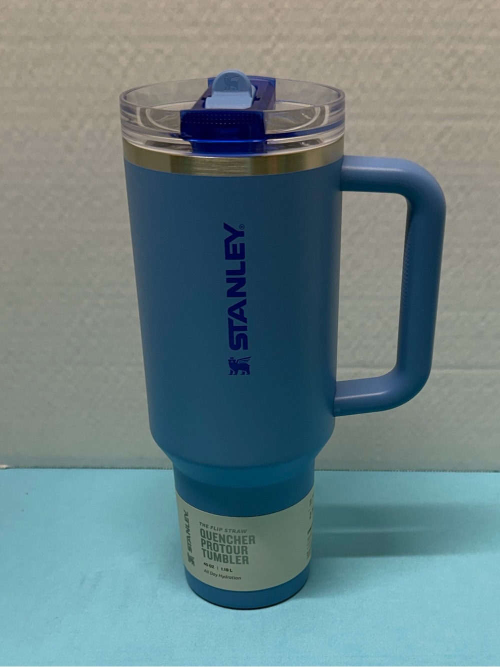 Stanley Sky Blue Travel Tumbler with Handle